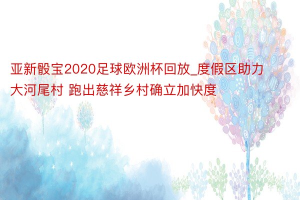 亚新骰宝2020足球欧洲杯回放_度假区助力大河尾村 跑出慈祥乡村确立加快度